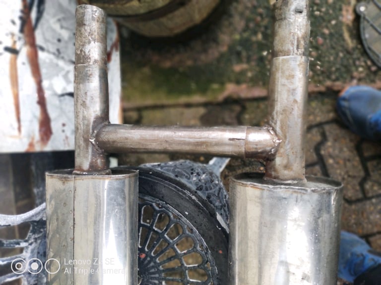 TR8 / TR7 center stainless steel exhaust silencers