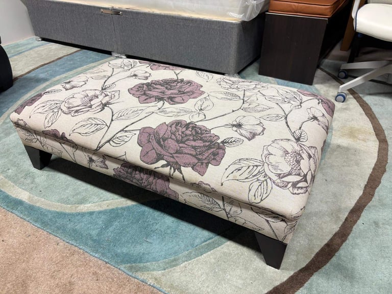Large Beige Fabric Footstool excellent condition 