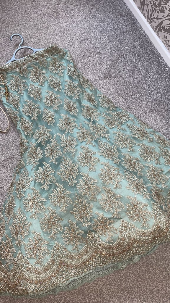 Bridal Dress Mint/bluey - Small Size 8-10