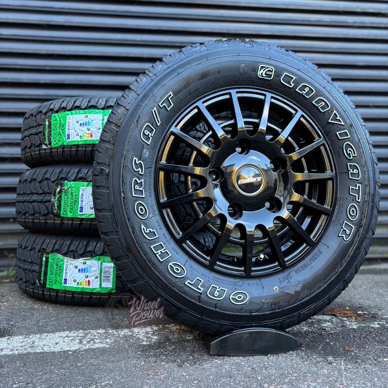 16” Ford Transit Custom Swamper Alloys New Black Wheels & All Terrain Tyres