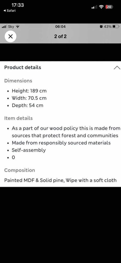 M&S Hastings wardrobe 