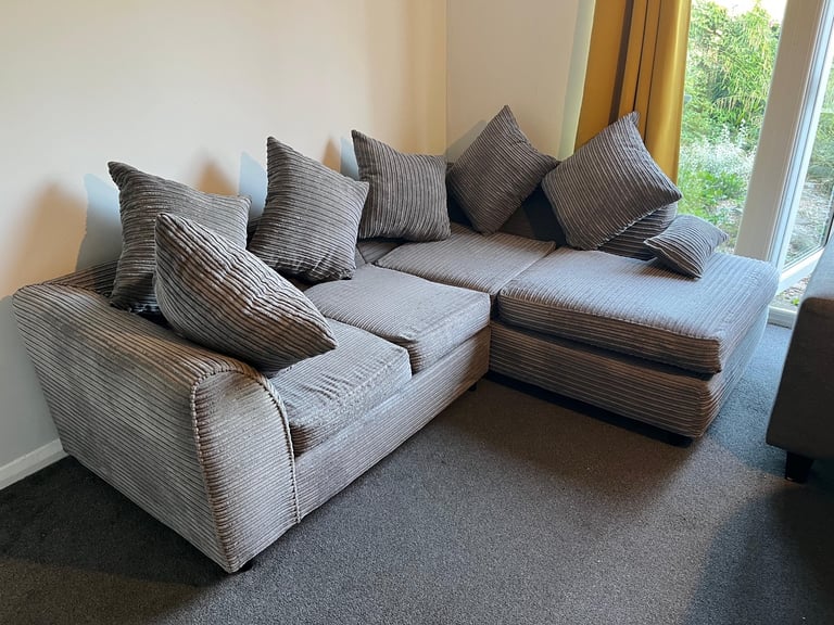 image for Grey jumbo corner sofa 
