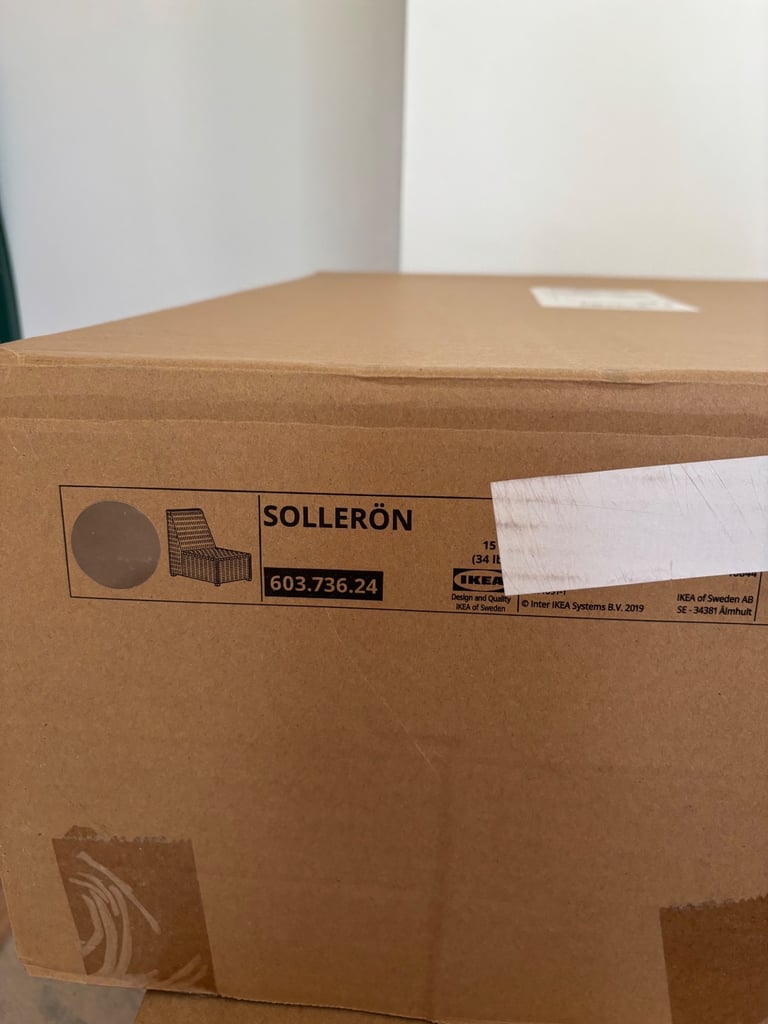 New IKEA Solleron outdoor armchair with cushions. Brown