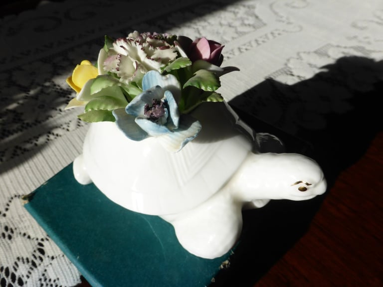 image for Royal Doulton fine bone china mixed flowers in a tortoise. Scarce model