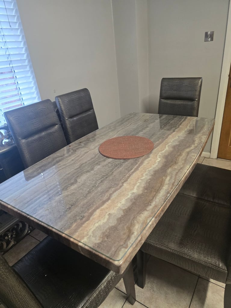 image for Marble Table and 6 chairs