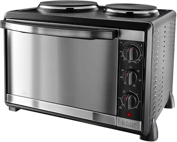 image for Russell Hobbs Tabletop 30L Mini Oven & Grill Double Hotplate Hobs Black 22780