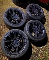 18” 5x120 bmw black 3 5 series mv2 alloy wheels alloys with tyres 