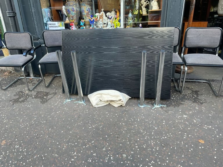 Vintage mid century marcel breuer style table and six chairs 