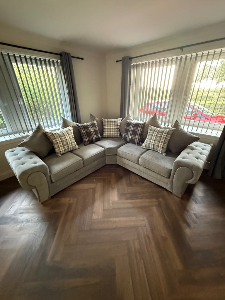 Brand New Unused Grey Corner Sofa and Armchair 