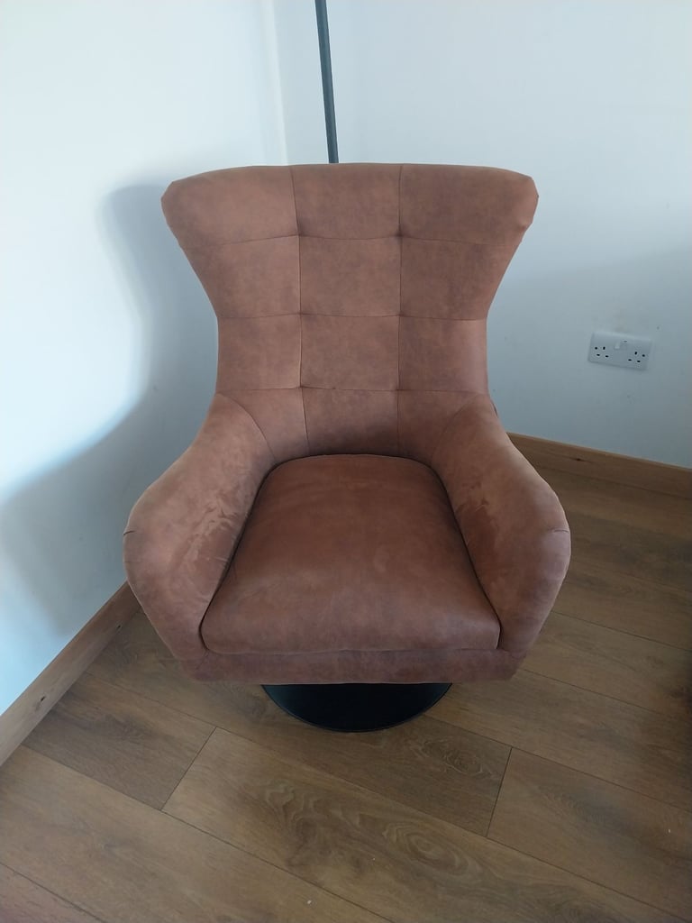 image for Brown suede armchair 