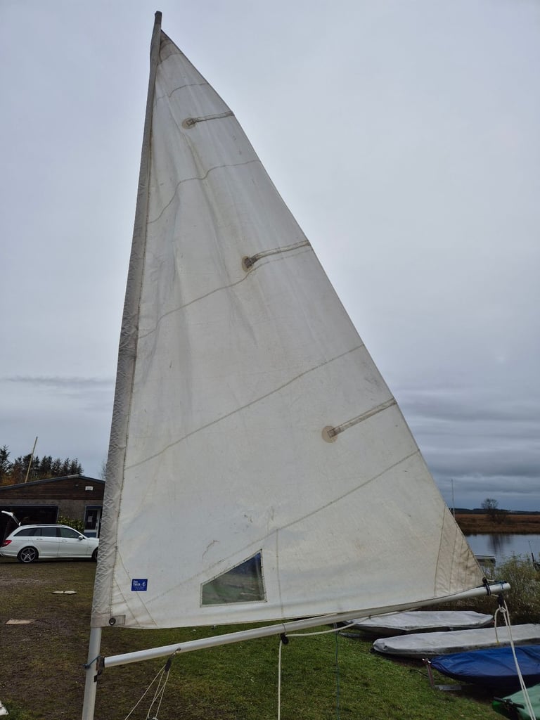 Laser sailing dinghy with launching trolley