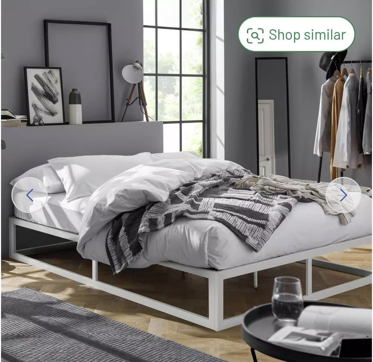image for Argos double metal bed frame with mattress - Newport