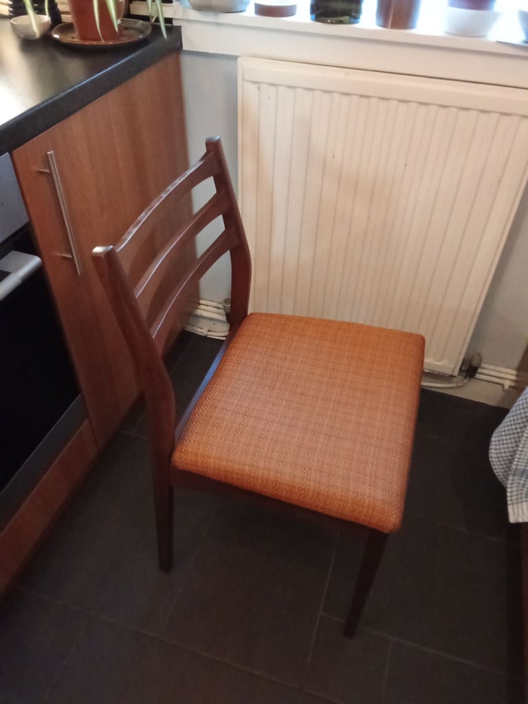 Mid-century dining chairs. teak wood. two for £20