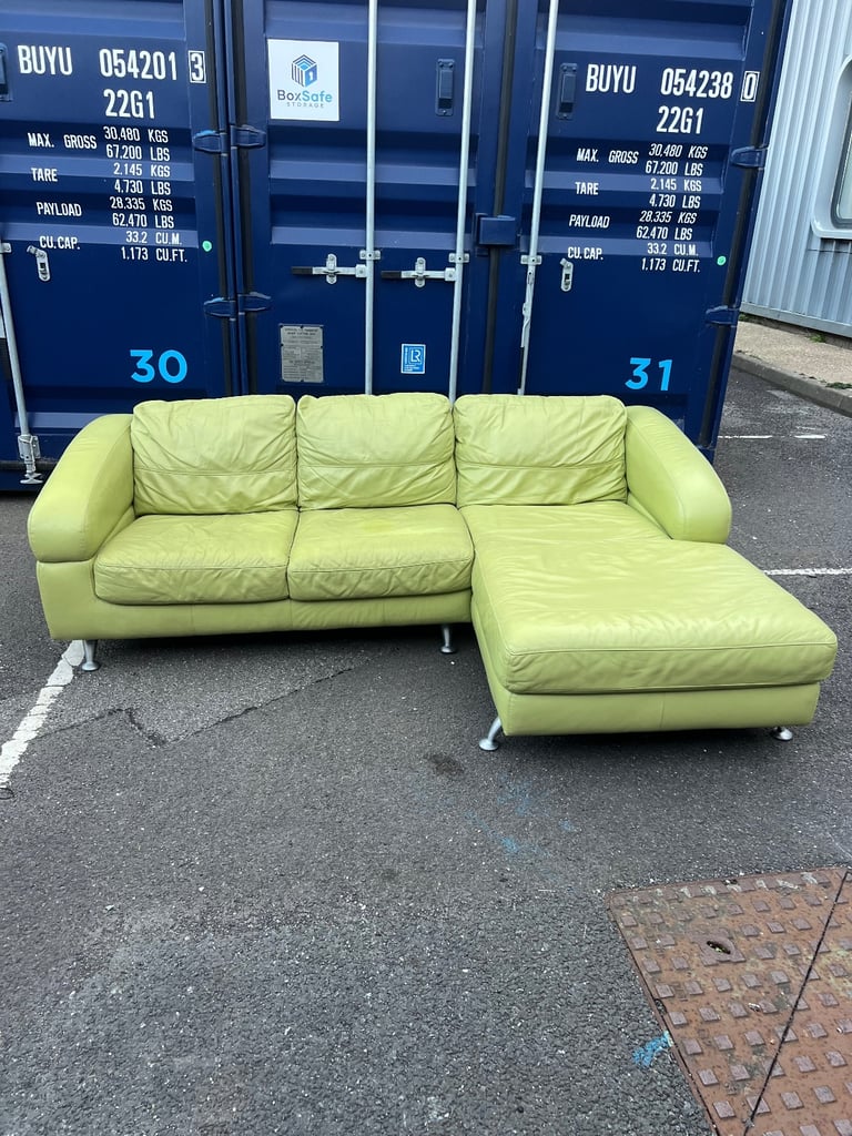 image for Leather chaise corner sofa 