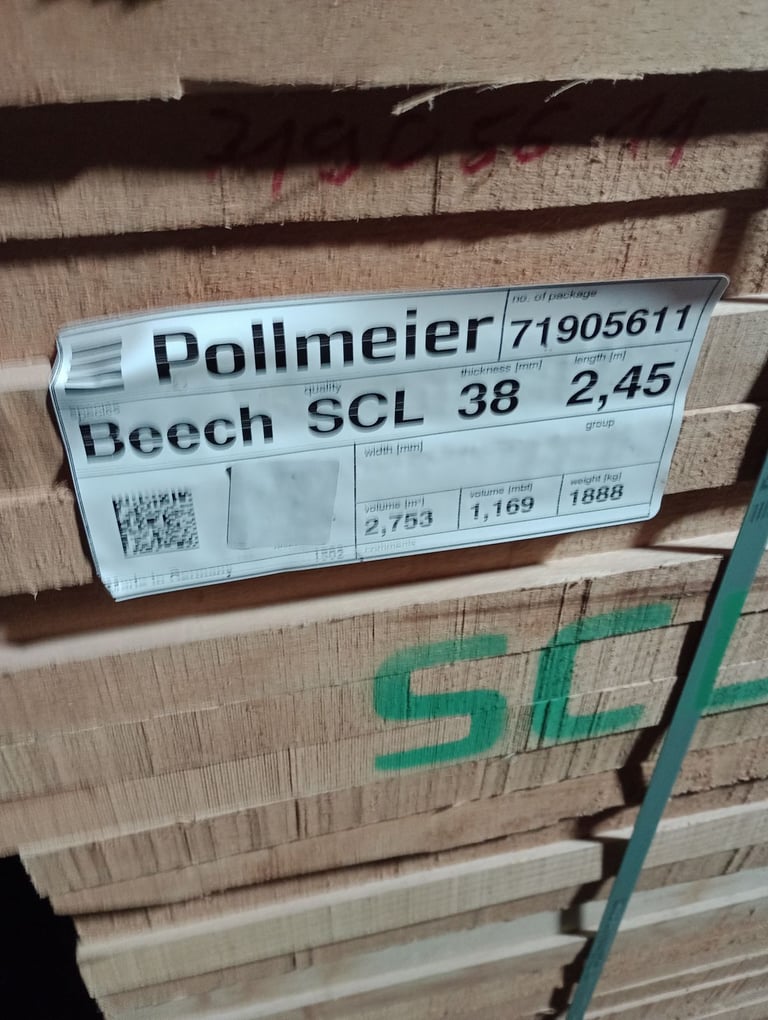German pollmeier beech scl hardwood boards 