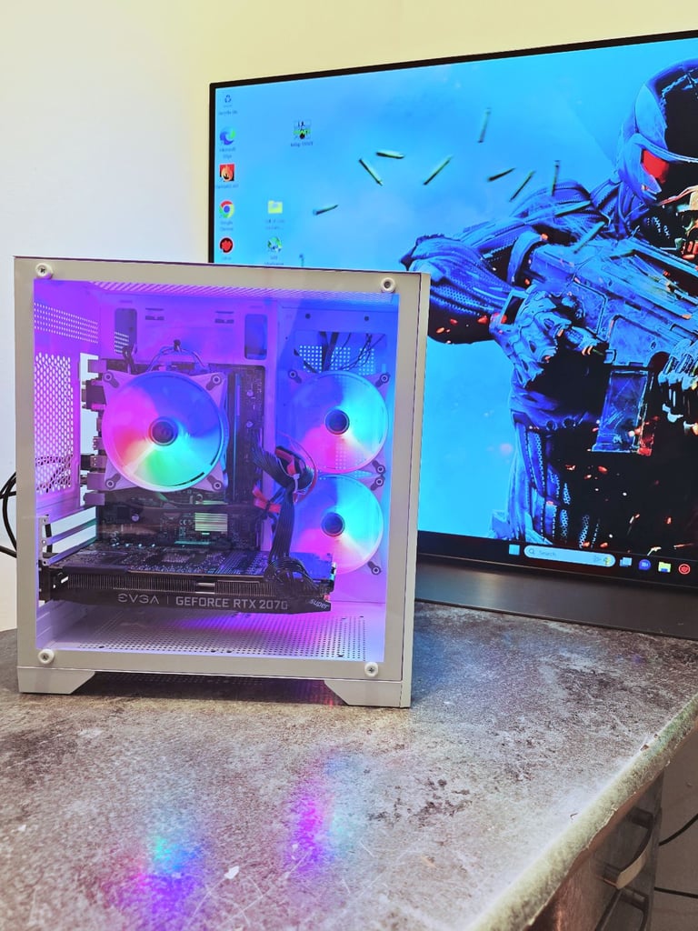 REDUCED CUBE Gaming PC, RTX 2070 SUPER,core i5 gen 10, 2.3GHz,16GB RAM,256GB SSD+1TB HDD