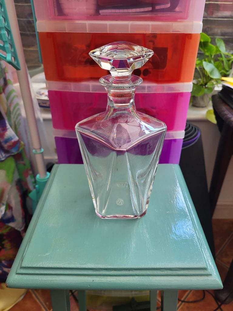 Vintage Baccarat Prism Faceted Martell Crystal Decanter- FRANCE 