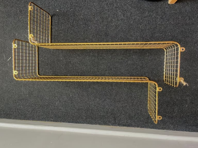 image for Gold metal wall shelves 