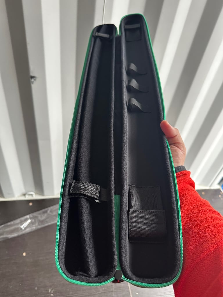 Powerglide Soft Snooker/Pool Cue Case Handle & Shoulder Strap Foam Fit 2 Piece