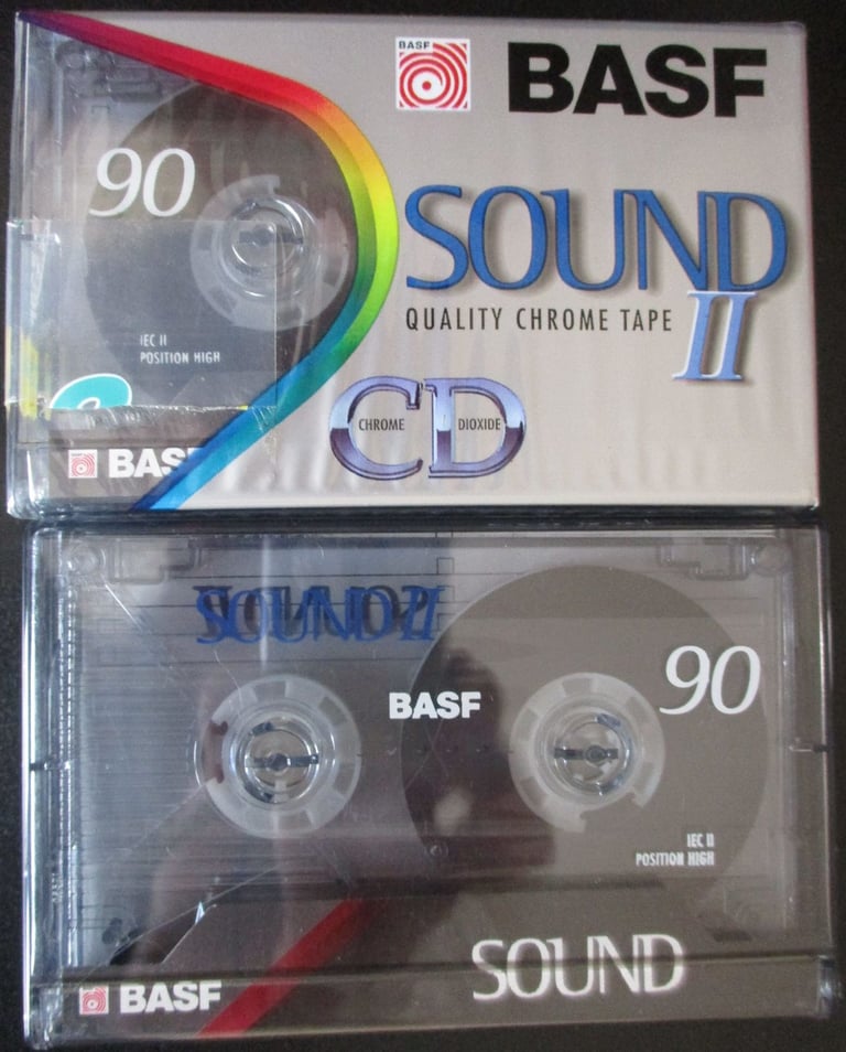 image for 2 x New BASF Sound 2 / Sound II 90 Minute Audio Cassettes