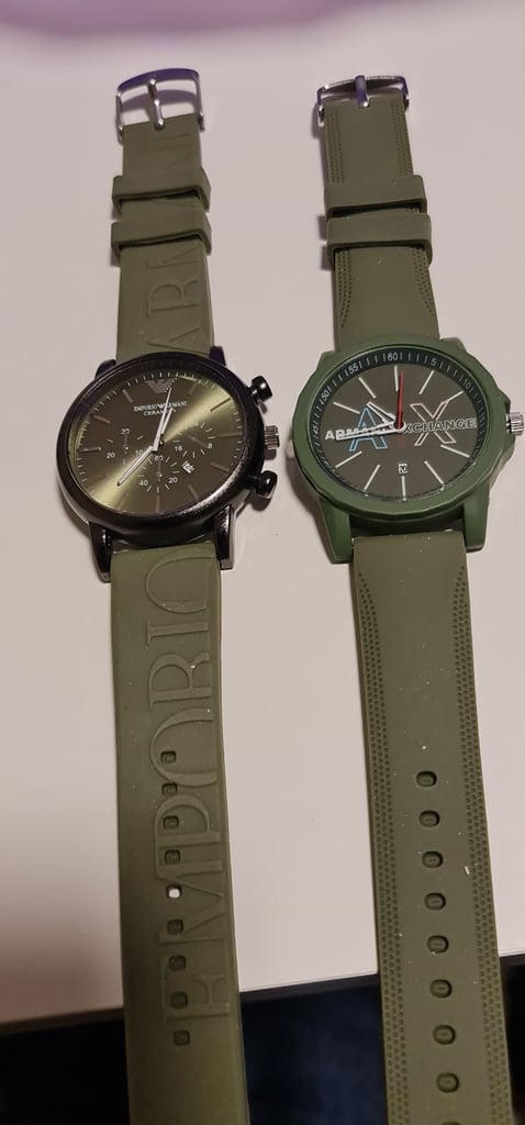 2 men watches stylish armani