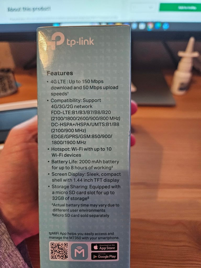 TP Link 4G LTE Mobile Wifi Router M7350