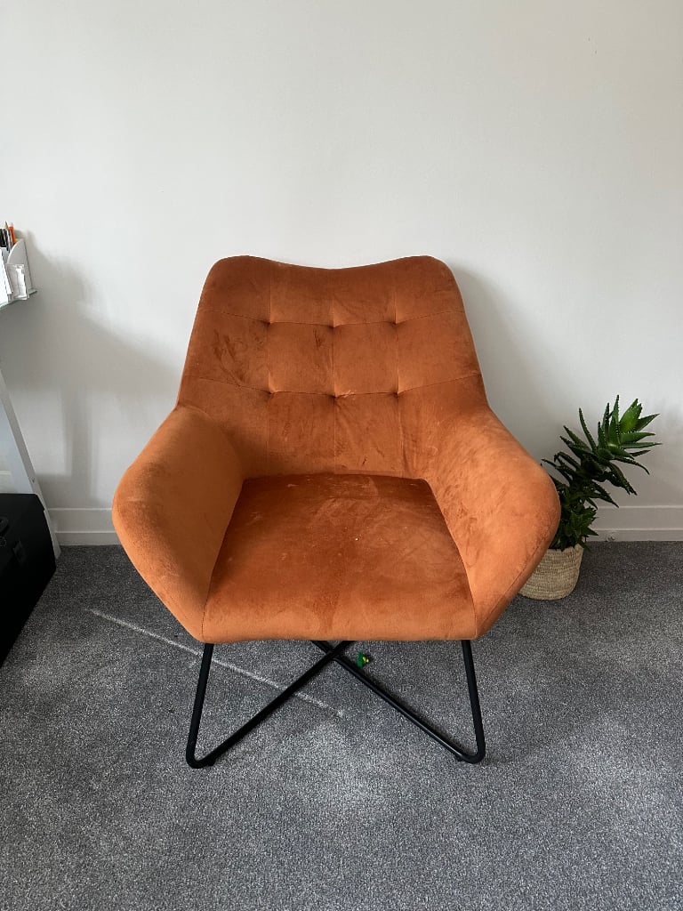 Orange arm chair
