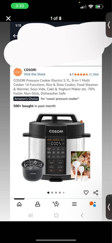 image for Brand new sealed cosori pressure cooker 7.5L