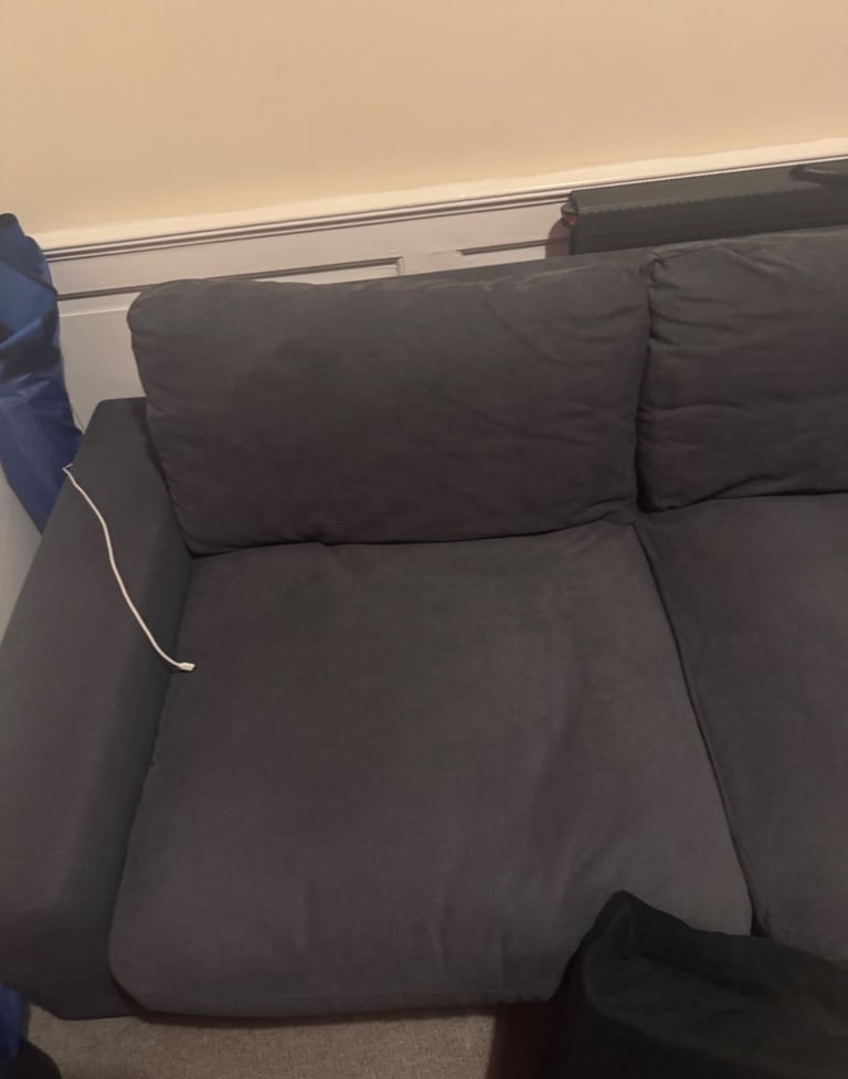 Habitat Holme 3 Seater Fabric Sofa - Charcoal