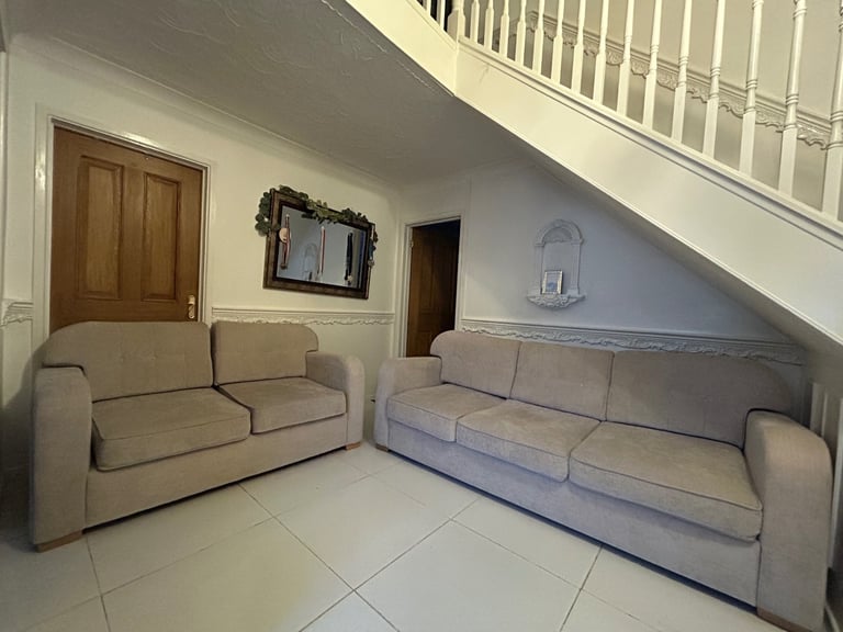 image for Beige 3 seater sofa (Sofabed) & 2 seater sofa DELIVERY AVAILABLE