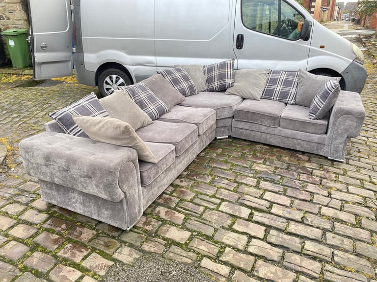 6 seater corner sofa grey available 