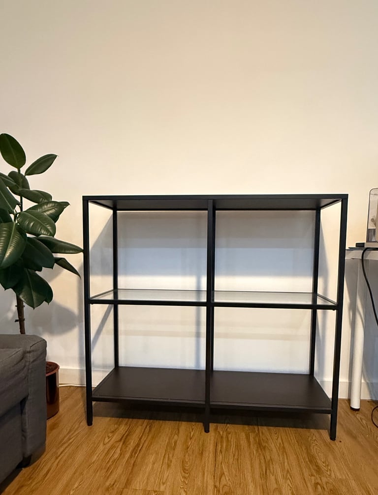 image for Shelving unit - brown/glass