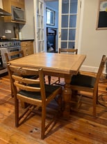 Oak table & 4 chairs