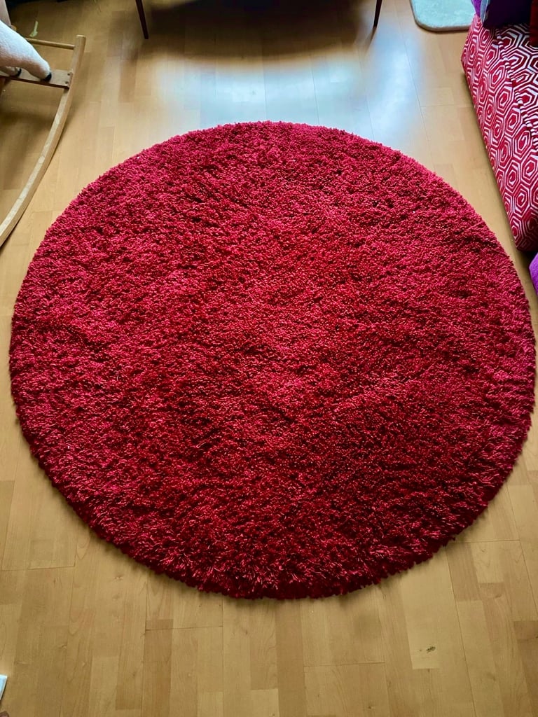 image for Round Circular Cozy Soft Comfortable Red Rug, 160 diameter