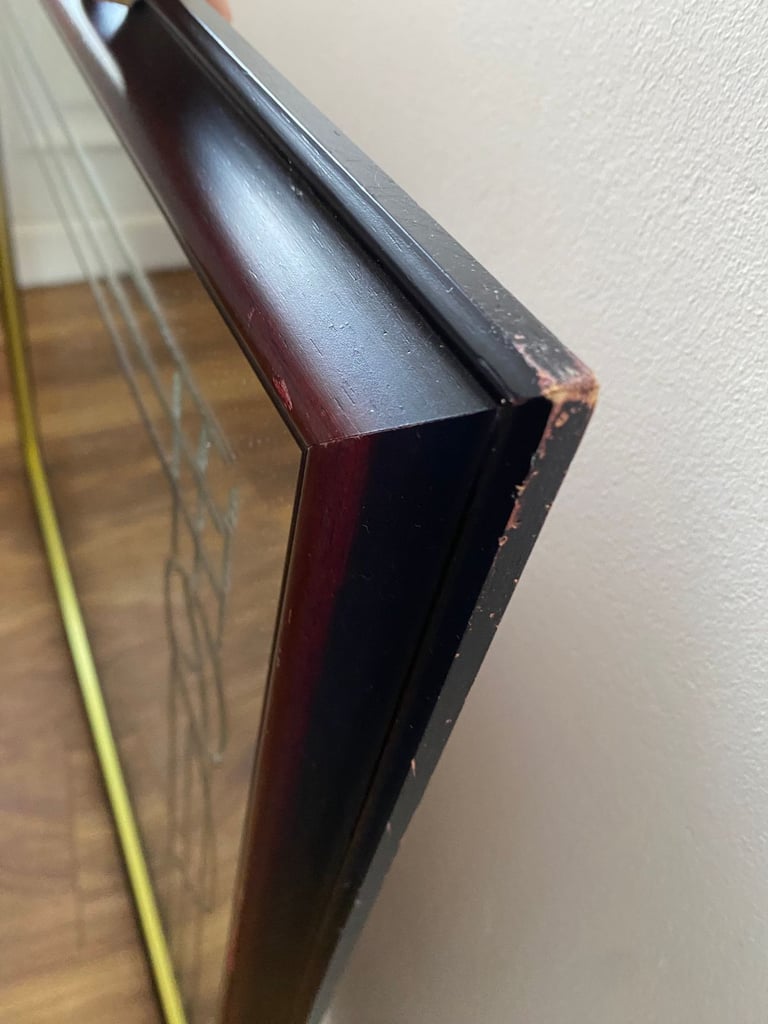 Large heavy etched rectangular mirror with Art Nouveau / Charles Rennie Mackintosh style design