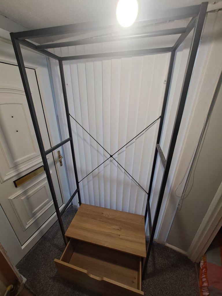 *collection only* Metal Frame Wardrobe with Drawer