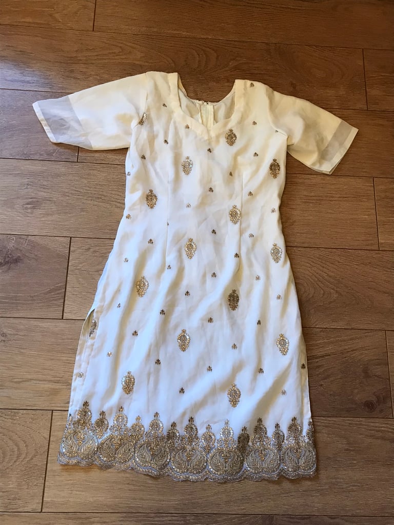 Beautiful cream and gold stitched suit 