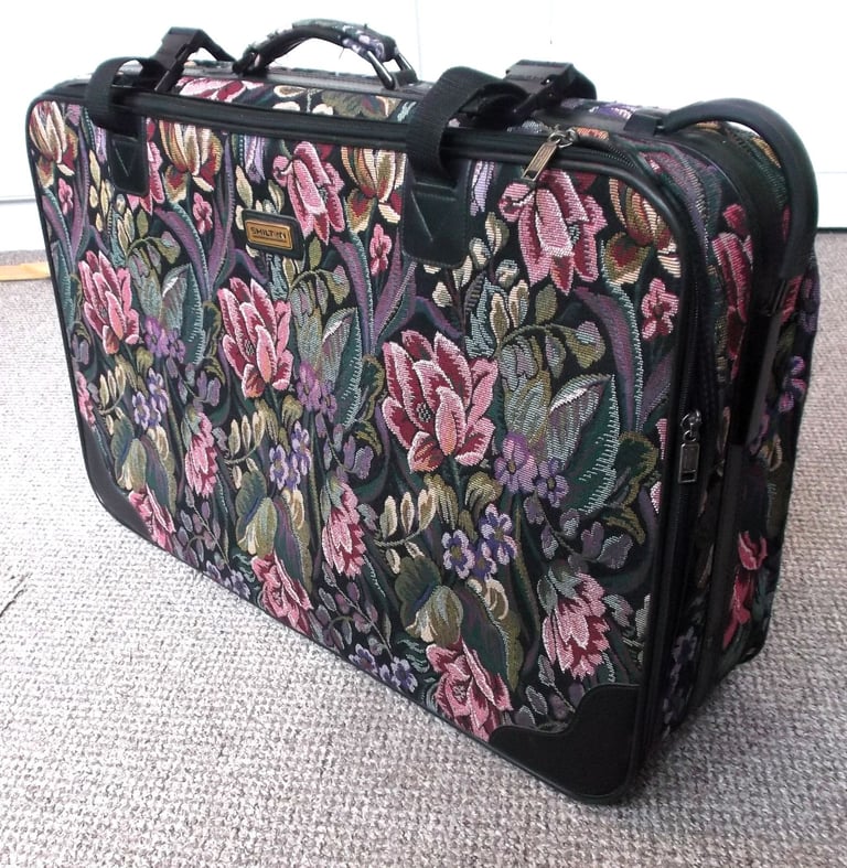 Large Jane Shilton Vintage Tapestry Suitcase with Matching Holdall