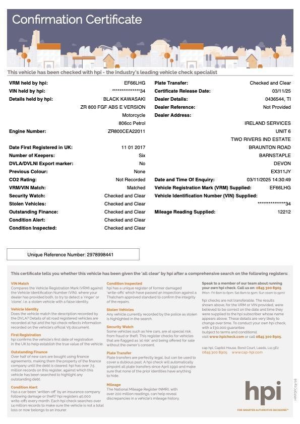 2016 66-PLATE KAWASAKI Z800 FGF ABS ** 12,212 MILES ** FSH ** EXTRAS **