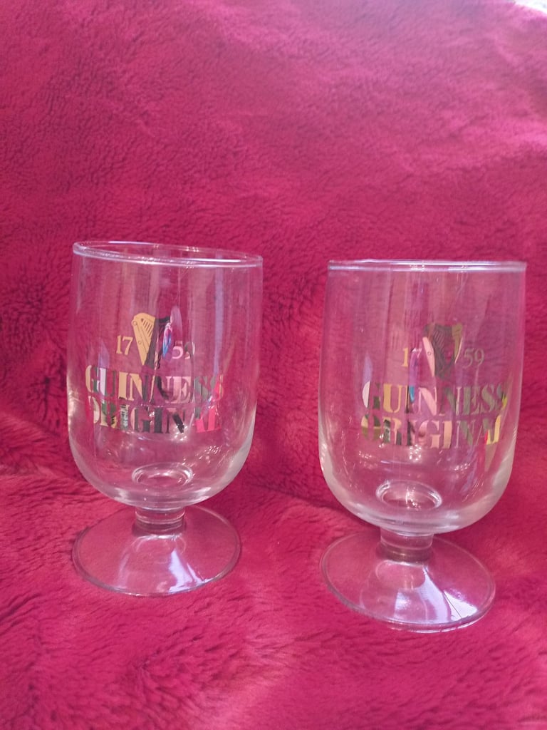 Guinness glasses pair, Silver Jubilee 1977