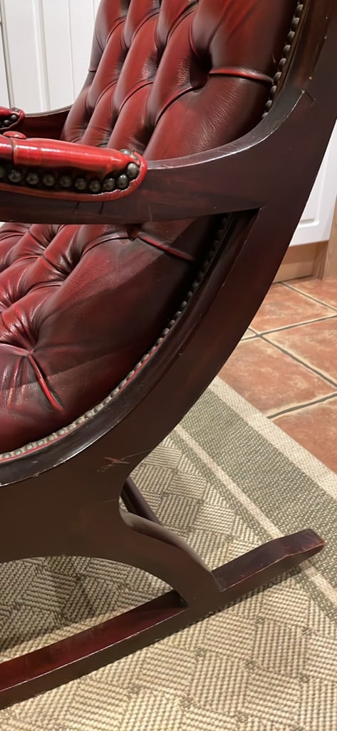 Blood Red Chesterfield Rocking Chair 