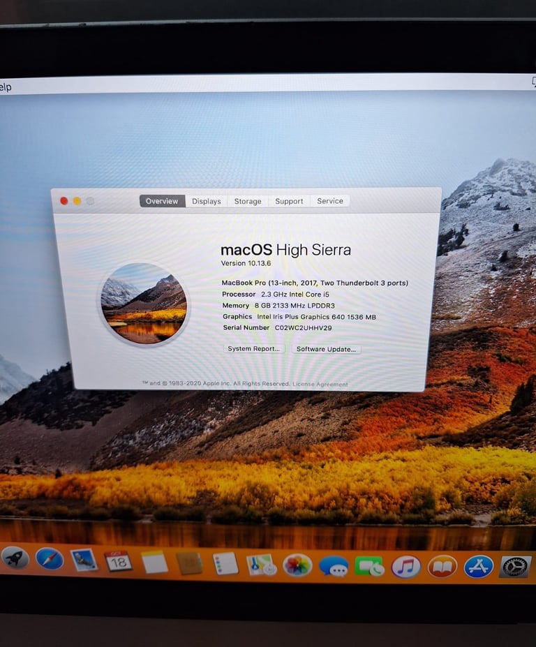 MacBook Pro (13Inch, 2017,I5 Intel core Processor, Two thunderbolts , 3 Ports) Read Desc