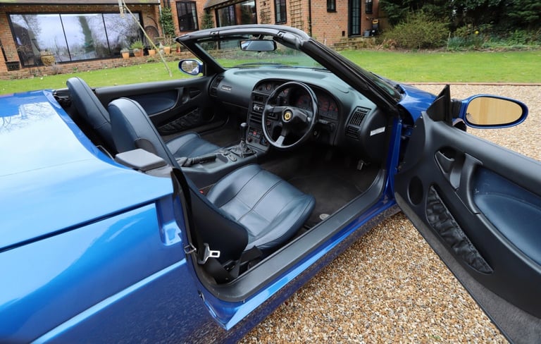 Lotus Elan M100 S2, 1995. Pacific Blue metallic with full dark blue leather.
