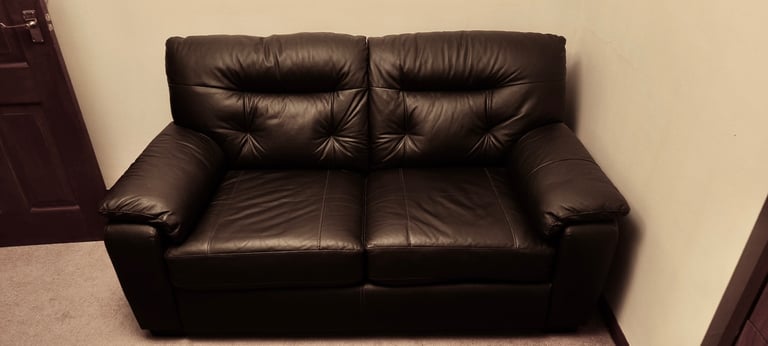 DFS Longevity 2 seater Leather Sofa bed Dark Brown