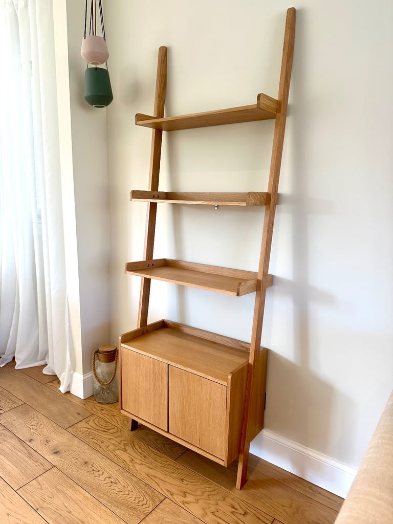 image for Habitat Jessie 2 Door Ladder Shelf - Oak veneer 