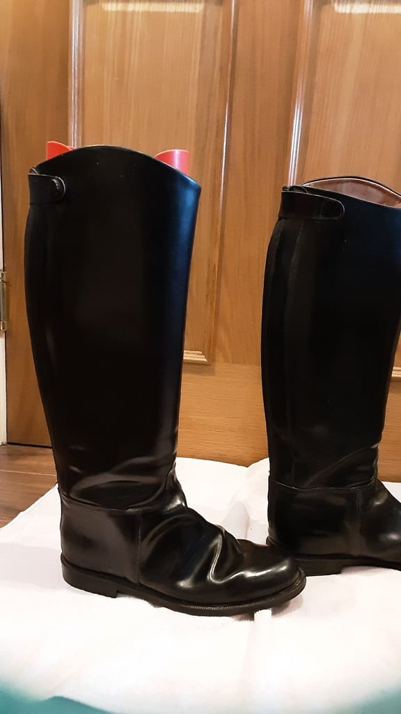 adult size 8 wide black long leather full zip toggi/kudu riding boots