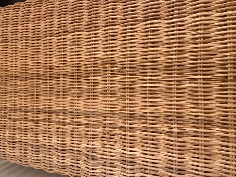 Bench with storage, handmade rattan, 120 cm