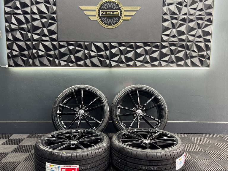 image for 19” inch Vw Pretoria alloys wheels black 5x112 golf r gti gtd caddy NEW px welcome