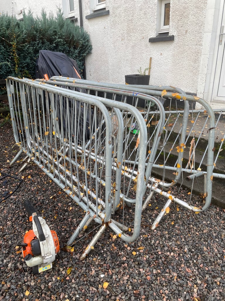 Pedestrian metal fencing panels 