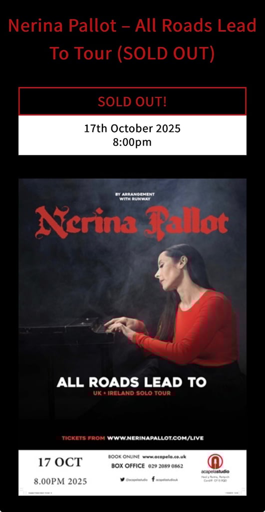 Two tickets for Nerina Pallot, Cardiff, 17/10/2025